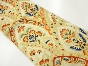 アンティーク　抽象草花模様織出し袋帯（材料）